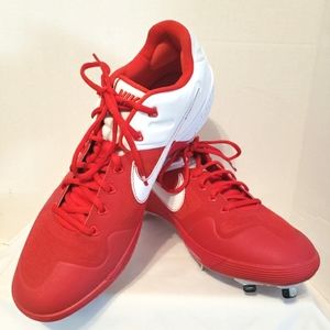 Nike Alpha Huarache Elite Low Metal Cleats Red White CI2226 600 Men’s Size 13